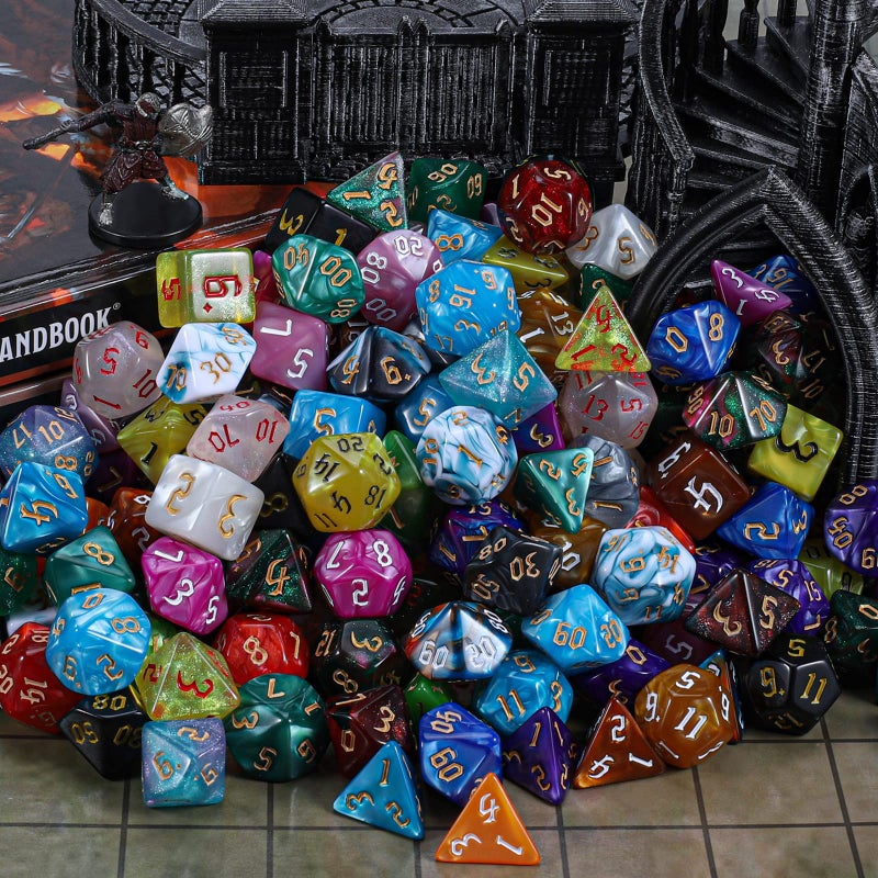 CiaraQ DND Dice Set - 26 x 7 (182pcs) Polyhedral Dice for Dungeons and Dragons D&D RPG MTG Role Playing Table Games, with a Large Flannel Bag - Image 4