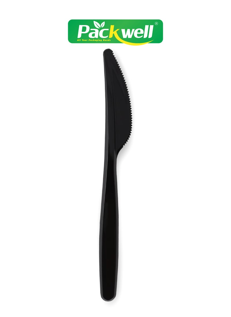 Packwell 50pcs Black MD Knife cutlery plastic knife - PWCT1611 Premium Quality, BPA-Free, Food grade and Hygienic Perfect for Parcels, Large Gatherings, Takeout, Etc Black - pzsku/Z9DBB6076524E0A1D8AEEZ/45/_/1711643170/0b571132-f548-4b10-9045-8ab91b6811d1