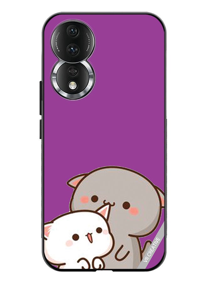 VR CREATIVE Protective Case Cover For Honor 80 Two Cute Cats Design Multicolour - Image 1