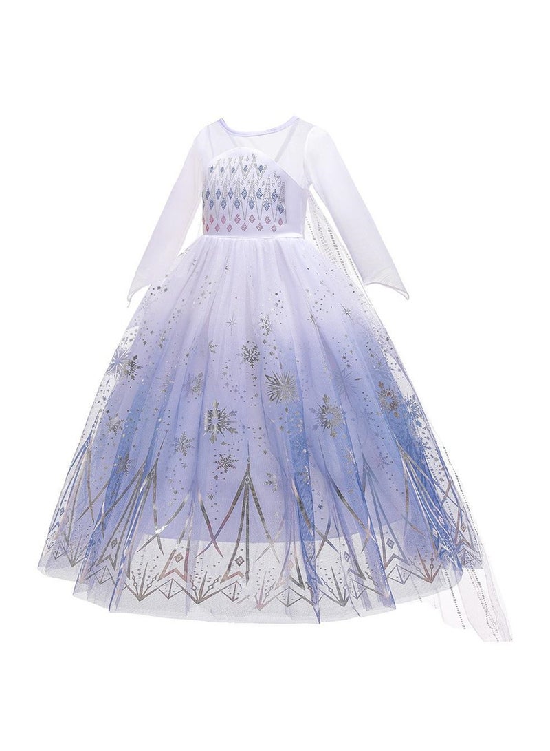 Frozen Elsa long-sleeved princess dress cartoon dress long dress birthday children's dress costume - Image 1