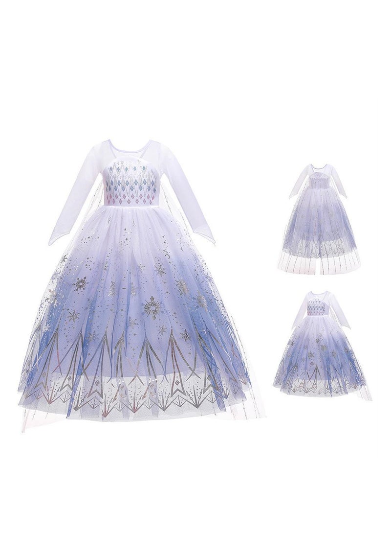 Frozen Elsa long-sleeved princess dress cartoon dress long dress birthday children's dress costume - Image 3