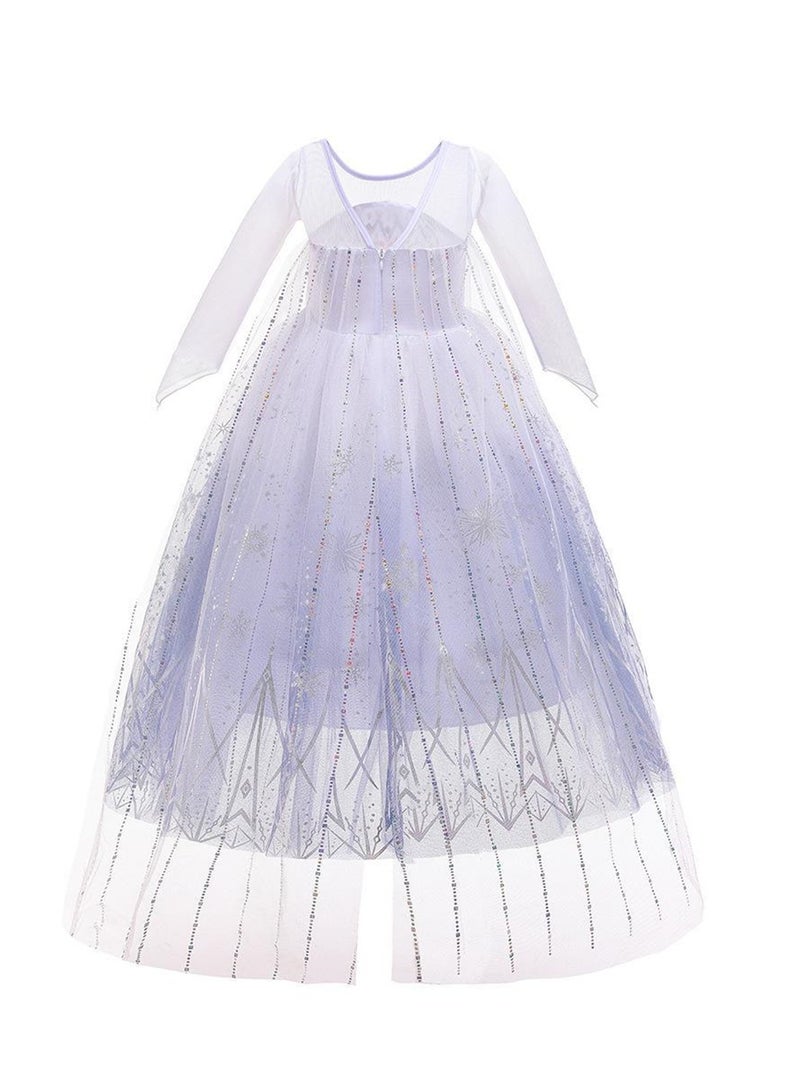 Frozen Elsa long-sleeved princess dress cartoon dress long dress birthday children's dress costume - Image 2