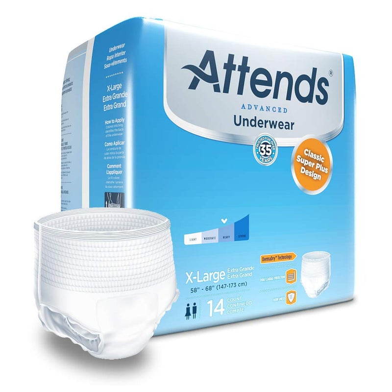 Attends Underwear Super Plus Absorbency with Leakage Barriers