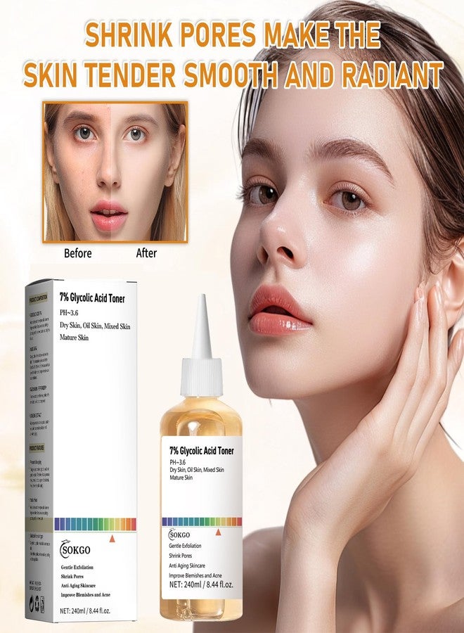 Sokgo 7% Glycolic Acid Exfoliating Toner, Exfoliating Facial Toner, Pore Minimizing Toner, Smooth Skin, Even Tone, Hydrating Formula - Image 5