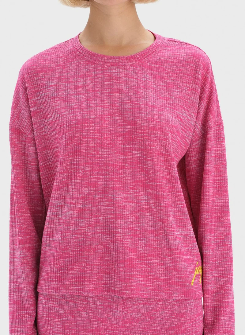 dagi Crew Neck Ruched Detail Night Suit