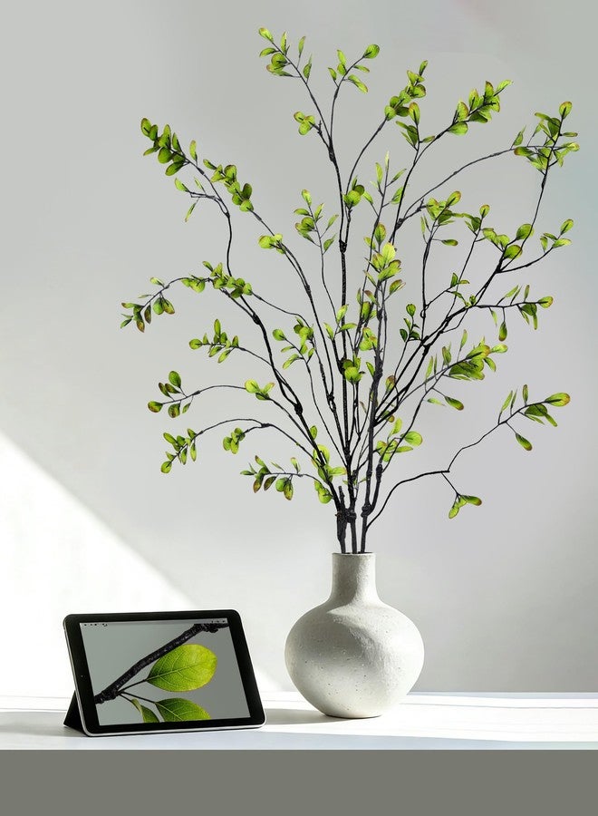 AUSTOR 3 Packs Artificial Ficus Branches Faux Eucalyptus Stems, 47.2'' Tall Green Stems Realistic Ficus Twig for Vase Filler Home Wedding Office Decor - Image 5