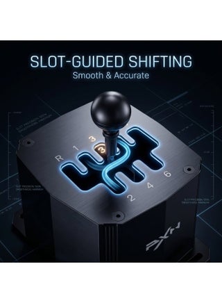 PXN SF-U Racing Simulator Shifter, 7+R H‑Pattern Manual Gearbox with Push‑Down Reverse & 7th Gear, Dual Hall Sensor Non‑Contact Switch, Spring Ball Bearing Groove for Tactile Suction Feel, Replaceable M10 Shift Knob, for PC Windows 10/11 & Major Racing Games - view 2
