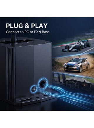 PXN SF-U Racing Simulator Shifter, 7+R H‑Pattern Manual Gearbox with Push‑Down Reverse & 7th Gear, Dual Hall Sensor Non‑Contact Switch, Spring Ball Bearing Groove for Tactile Suction Feel, Replaceable M10 Shift Knob, for PC Windows 10/11 & Major Racing Games - view 3