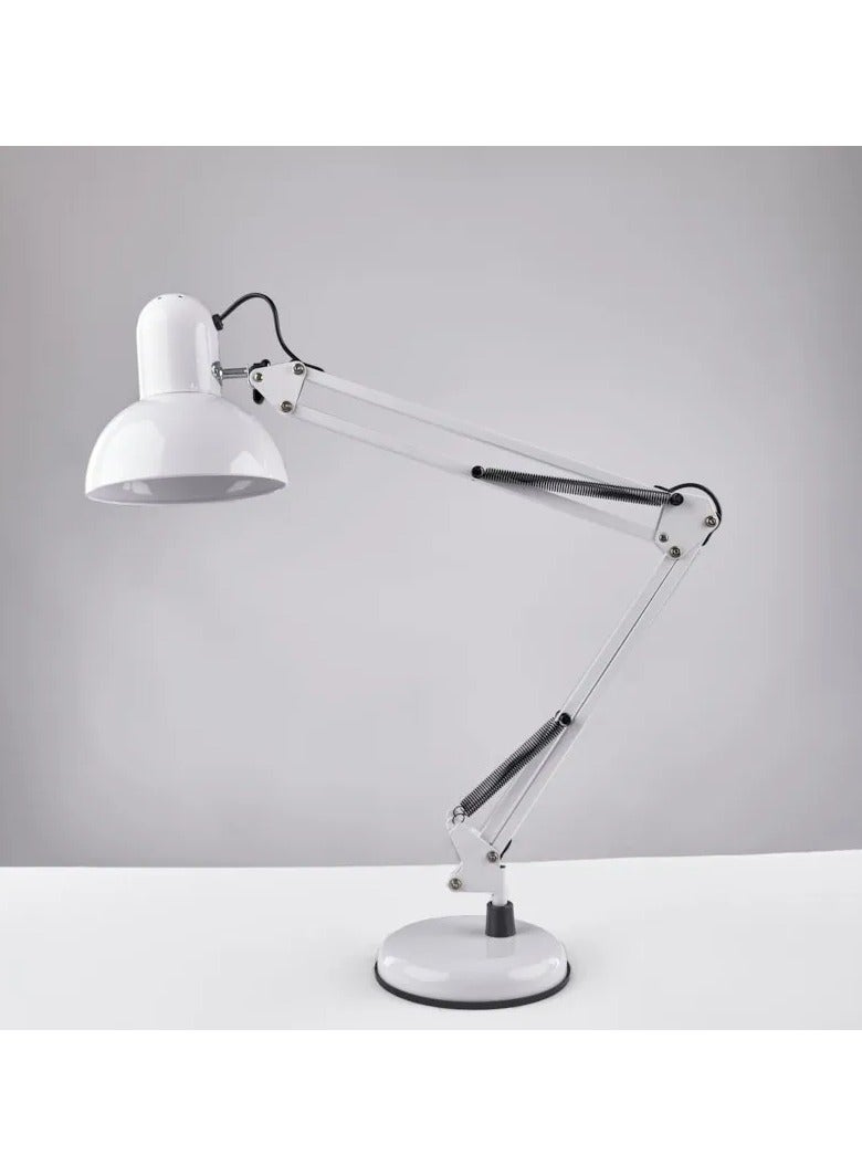 مصباح طاولة LED عصري بذراع متارجح طويل قابل للتعديل كلاسيكي بمشبك اللون: ابيض. - Image 2