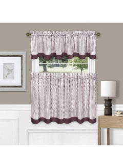 Achim Home Furnishings Achim Home Furnishings Westport Tier and Valance Set 58 x 24/58 x 14 - Black/White  - Image 2