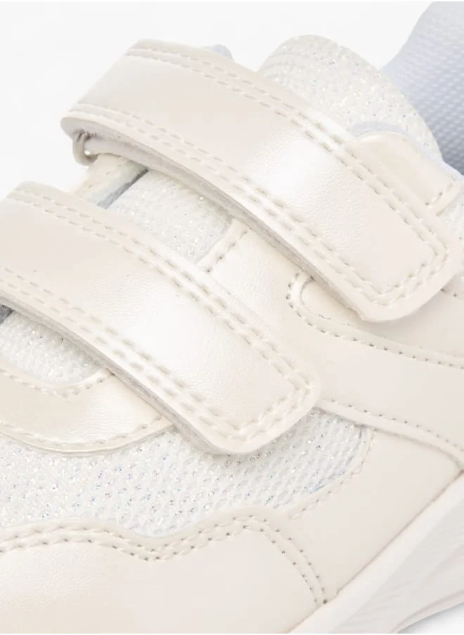 Barefeet Girls Panelled Sneakers With Hook And Loop Closure