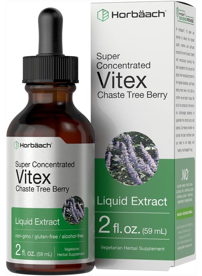 Horbäach - Vitex Berry Chasteberry Extract | 2 fl oz | Super Concentrated | Chaste Tree Berry Supplement | Vegetarian, Non-GMO, Gluten Free | by Horbaach - Image 1