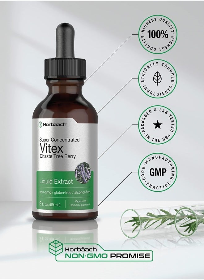 Horbäach - Vitex Berry Chasteberry Extract | 2 fl oz | Super Concentrated | Chaste Tree Berry Supplement | Vegetarian, Non-GMO, Gluten Free | by Horbaach - Image 1