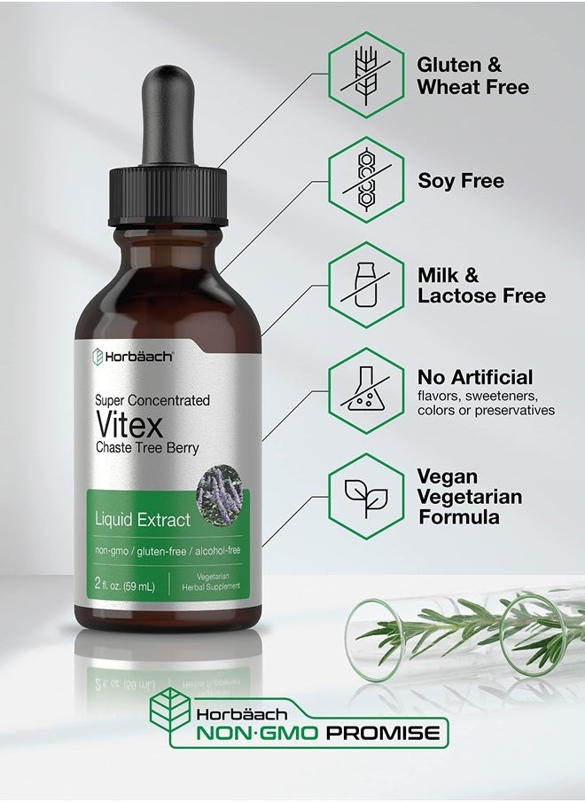 Horbäach - Vitex Berry Chasteberry Extract | 2 fl oz | Super Concentrated | Chaste Tree Berry Supplement | Vegetarian, Non-GMO, Gluten Free | by Horbaach - Image 1