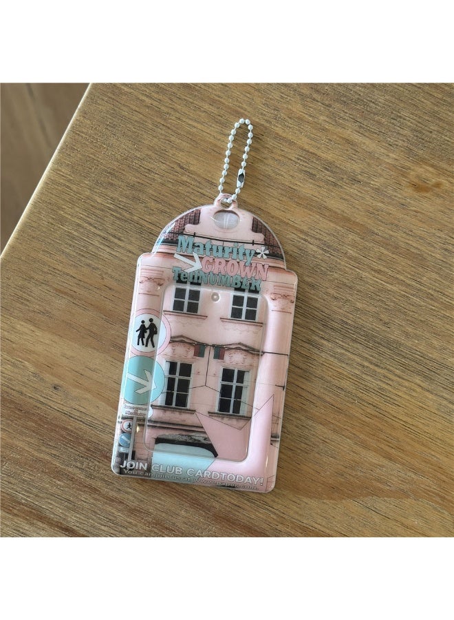 NIBEMINENT 1 - Piece Cappuccino Kpop Photo Card Holder Pendant Key Chain ID Badge Holder ID Card Holder Photo Card Protector for School ID Office ID Access Card for Women Girls - Image 1