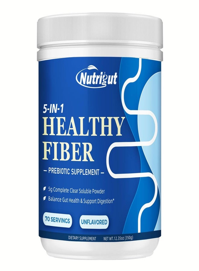 NutriGut Fiber Supplement - Prebiotic Fiber Supplement Powder, 5g Soluble Fiber Powder with Acacia & Inulin for Daily Digestive Health & Regularity, Gluten & Sugar Free, Vegan, Unflavored - 70 Servings - Image 1