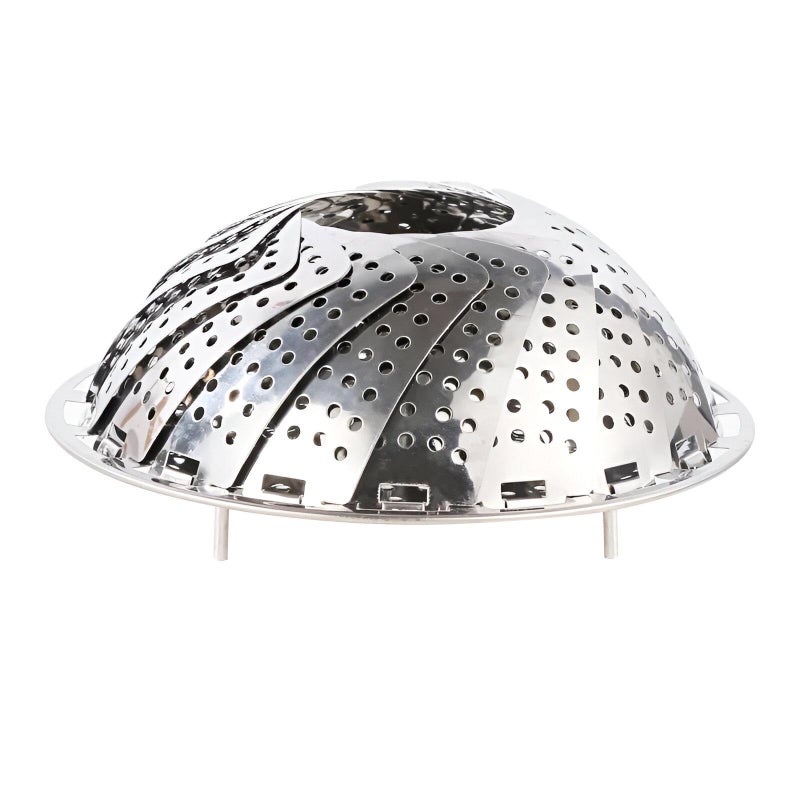 Folding Steamer - Space-Saving Metal Basket for Vegetables and Seafood, Premium Stainless Steel Design Ensures Durability and Consistent Steam Circulation for Home Kitchens (1pcs) - Image 1