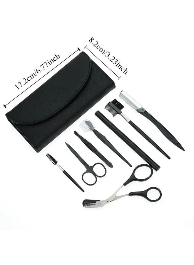 Pink Stainless Steel Eyebrow Scissors And Brush Set With Ergonomic Handle - Image 3