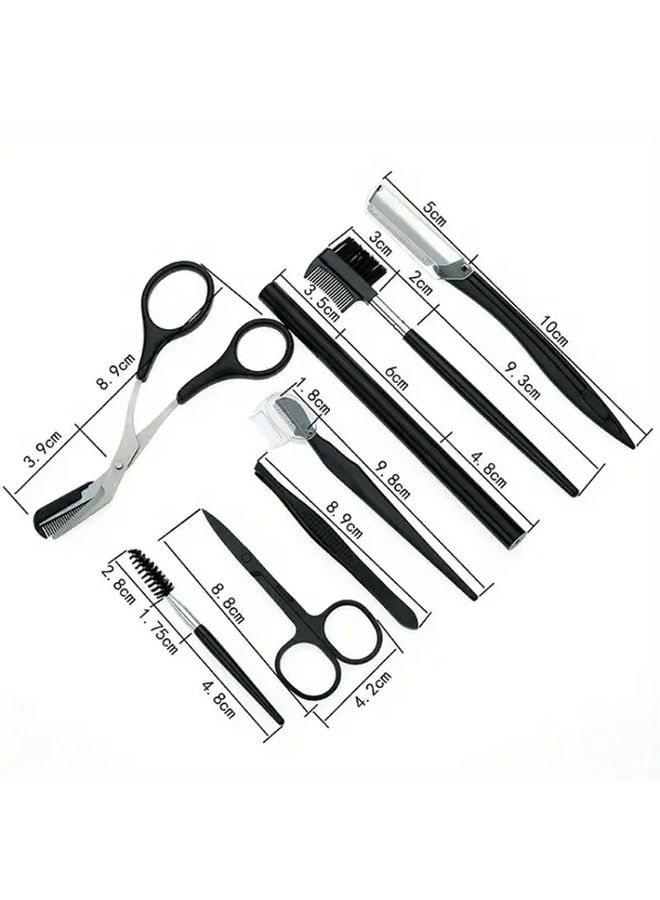Pink Stainless Steel Eyebrow Scissors And Brush Set With Ergonomic Handle - Image 4