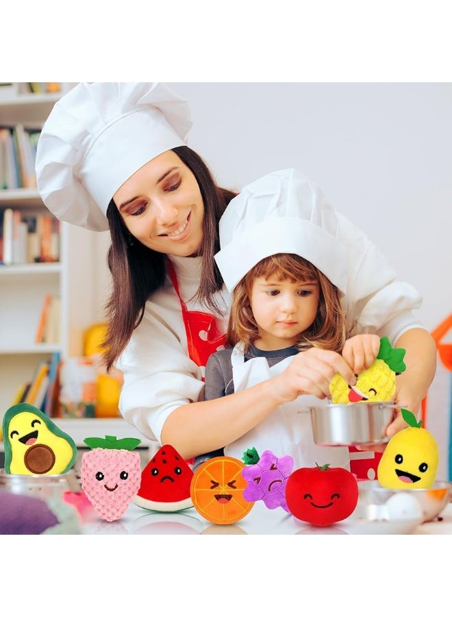 OLEOLETOY Sensory Toys for Kids, 8 Pack Mini Fruit Soft Stuffed Plush Toy for Girls or Boys, Toddler Pretend Play Kitchen Food, Strawberry, Avocado, Pineapple and Orange for Kids - Image 4
