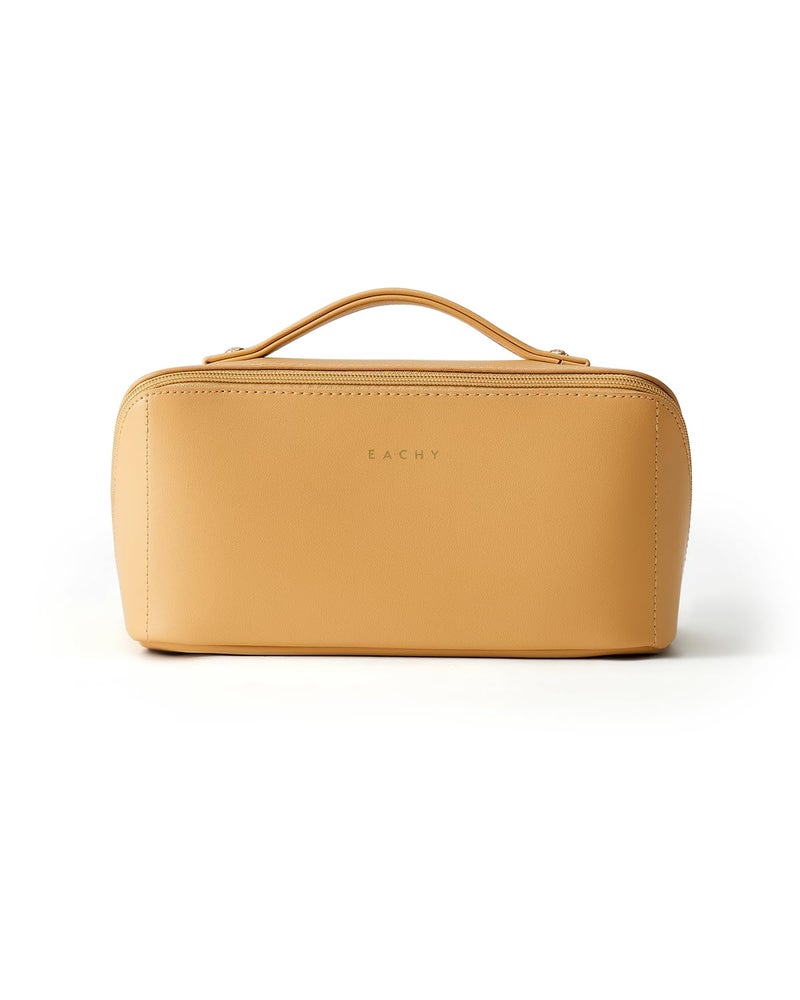 EACHY Travel Makeup Bag,Large Capacity Cosmetic Bags for Women,Portable Pouch Open Flat Toiletry Bag Make up Organizer with Divider and Handle - Image 5