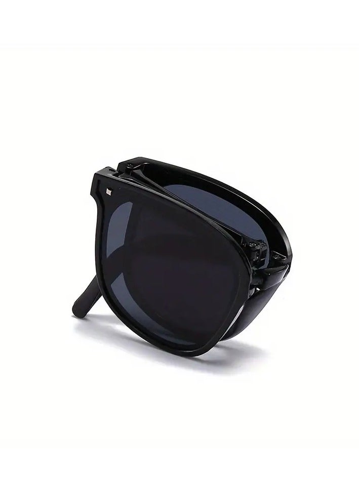 Ucanbe - Foldable Square Frame Rivet Decor Sunglasses - Image 1