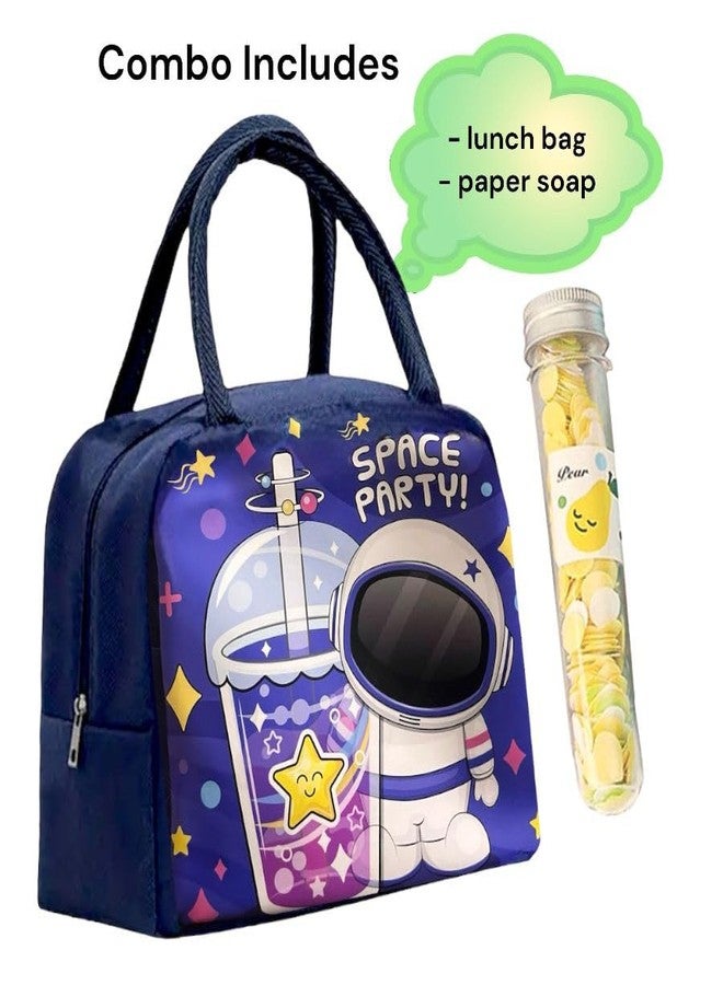 TOOYEP Astronaut Space Insulated Nylon Lunch Bags Small for Women Work, Student Kids to School, Picnic Organizer Portable and Reusable - Image 2