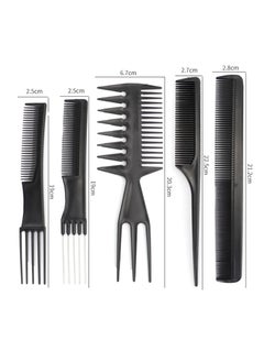 VENDIX Professional Hair Styling Comb Set, 10-Piece Salon Quality Kit, Black, Multi-Purpose Combs for All Hair Types, Rat Tail, Teasing, Wide-Tooth, Hair Pick & Separator Combs for Stylists & Home Use  - Image 2