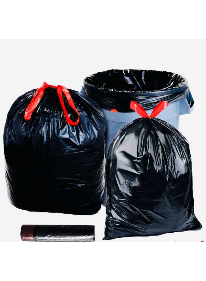 ECO Plastic Drawstring Garbage Bag 20 pieces Black 60x90cm Extra Strong (Small)  - Image 3