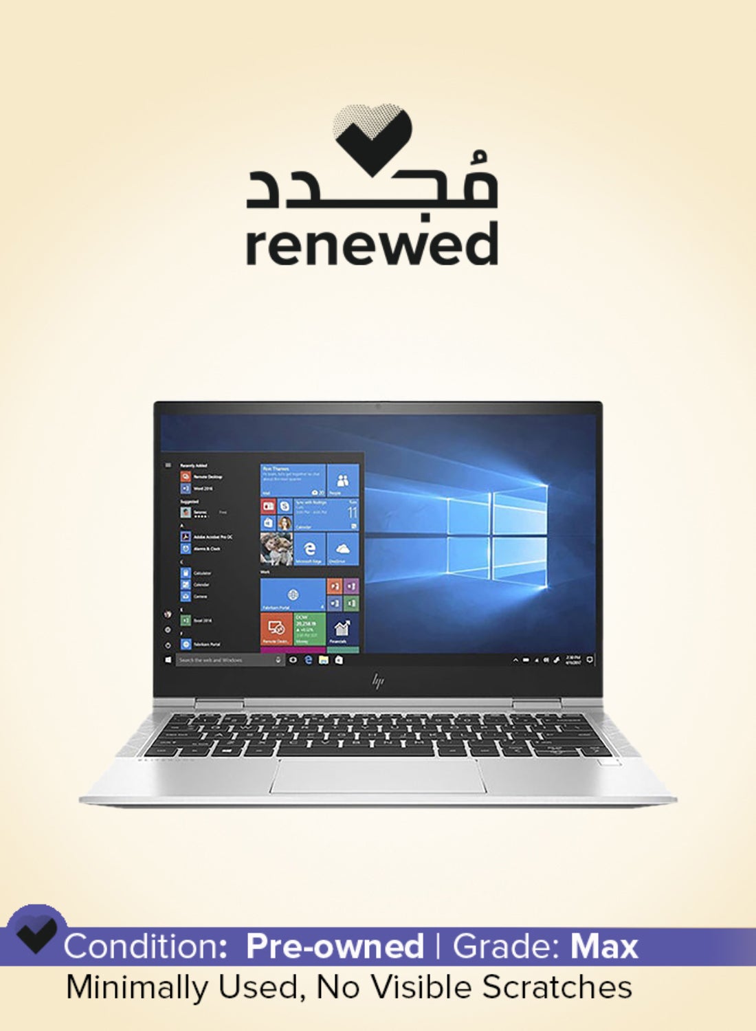Renewed - EliteBook 830 G7 Laptop With 13.3-Inch Display, Core i7 Processor/Quad Core/10th Gen/8GB RAM/256GB SSD/Windows 11 Pro English silver
