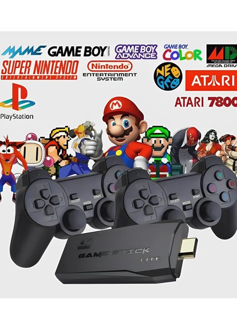 Game Console 4K HD Video Game Console 2.4G Dual Wireless Controller, Classic 64GB Retro TV Game Console 10000 Game Stick