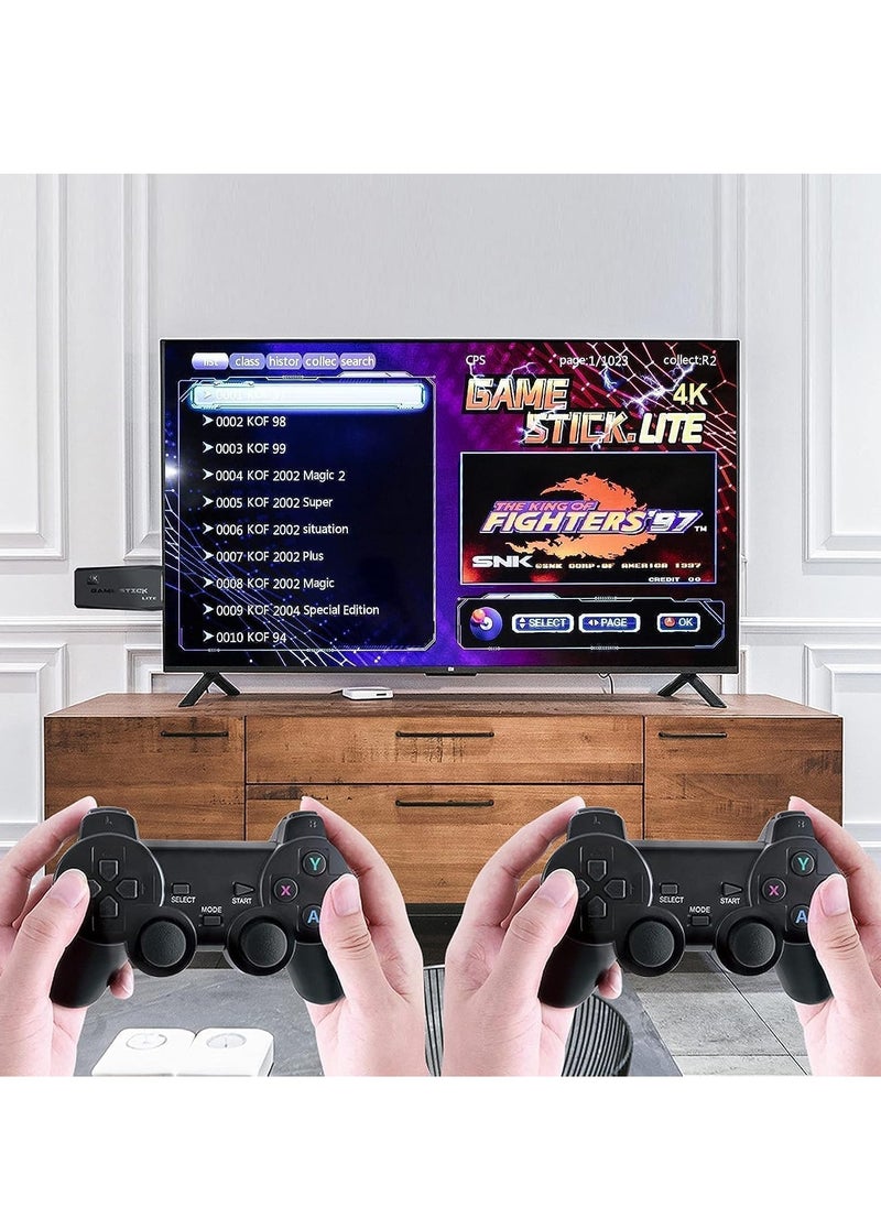 Game Console 4K HD Video Game Console 2.4G Dual Wireless Controller, Classic 64GB Retro TV Game Console 10000 Game Stick