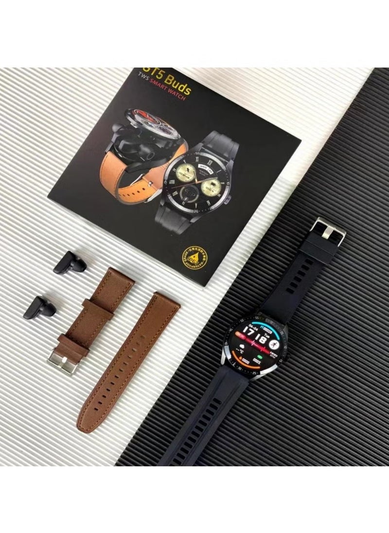 JAJEEK New Arrival GT5 Guds Smart Watch with In-Ear Earbuds - TWS 2-in-1 Earphone Smartwatch with Call & Music Functionality, Fitness Tracker, Touchscreen Display, Heart Rate Monitor, and Sleep Tracker - Ideal for Active Lifestyles  - Image 4
