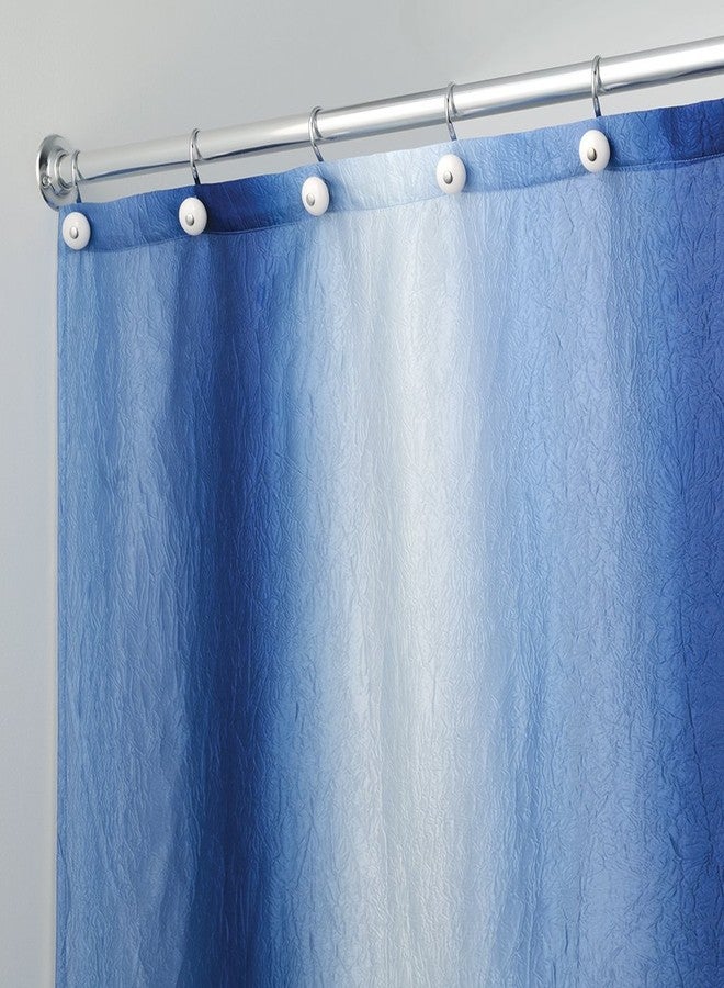 InterDesign iDesign Ombre Fabric Shower Curtain for Master, Guest, Kids', College Dorm Bathroom, 72" x 72" - Surf Blue - Image 2