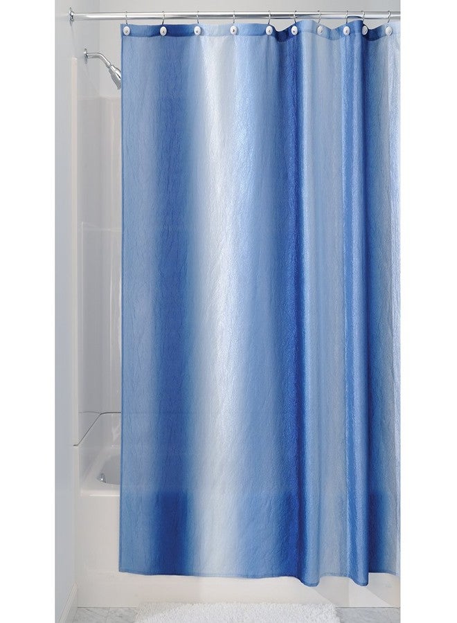 InterDesign iDesign Ombre Fabric Shower Curtain for Master, Guest, Kids', College Dorm Bathroom, 72" x 72" - Surf Blue - Image 1