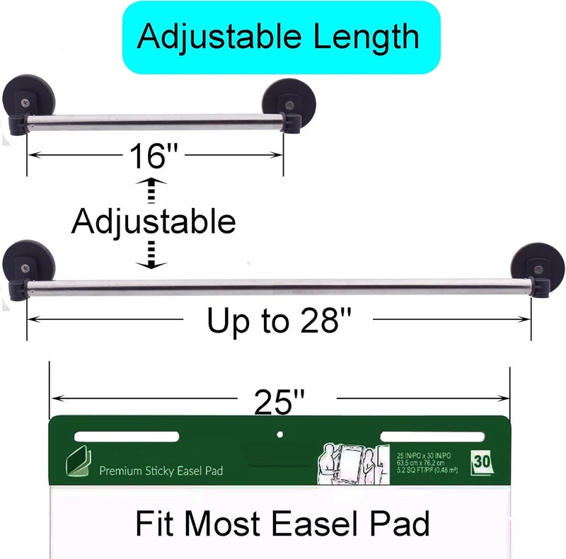 YYST 29" Easel Pad Holder, Magnetic Easel Sheet Holder, Flip Chart Paper Holder Ancho Chart Holder W 4 Hooks (Type A -1) - Image 2