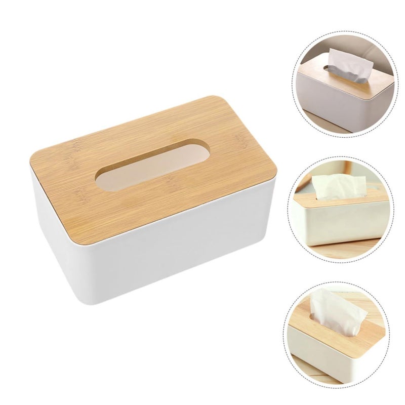 3 Pcs Tissue Paper Box Cover Napkin Holder Wooden Dispenser For Office Living Room - Image 4