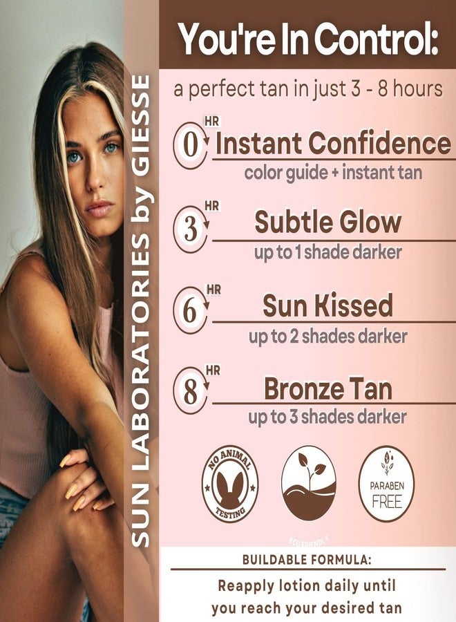 Sun Laboratories By Giesee Ultra Dark Self Tanning Lotion 32 oz - Organic Sunless Tanning Lotion, Extra Dark Self Tanner, Natural Self Tanning Lotion for Face & Body, Instant Tan Glow Beauty - Image 3
