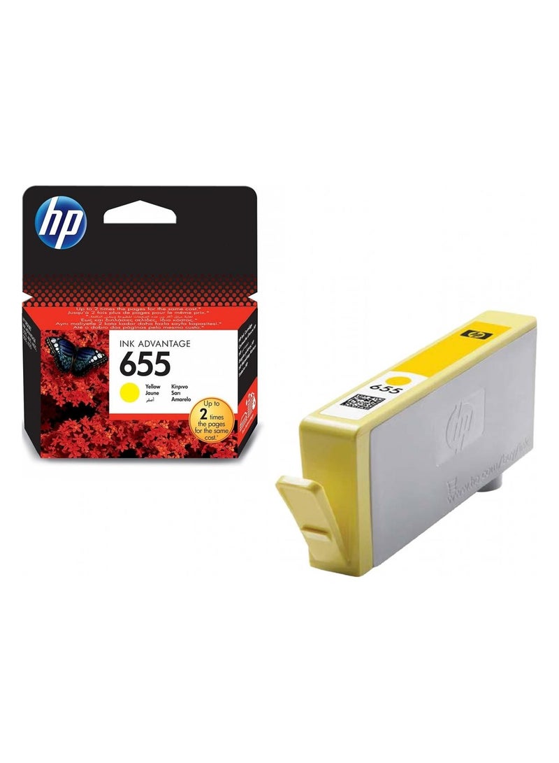 HP 655 Yellow Original Ink Advantage Cartridge Yellow