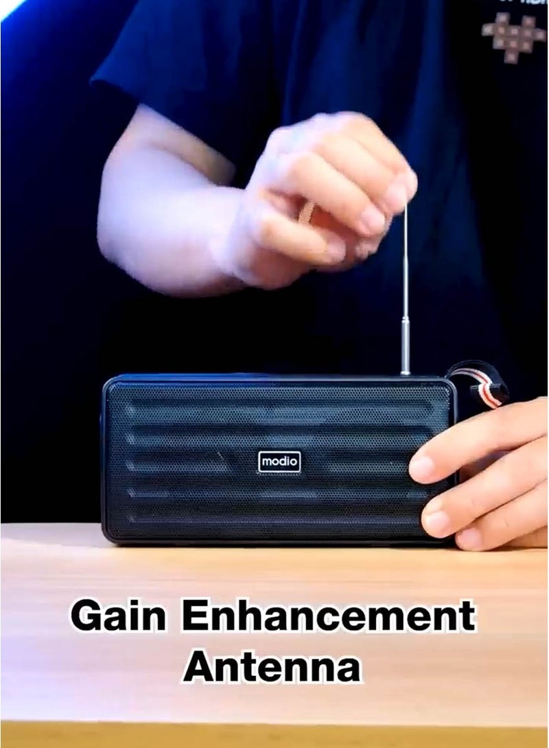 Modio D501 Portable Bluetooth Speaker With Solar Flashlight Black - Image 4