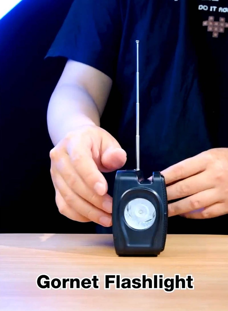 Modio D501 Portable Bluetooth Speaker With Solar Flashlight Black - Image 5