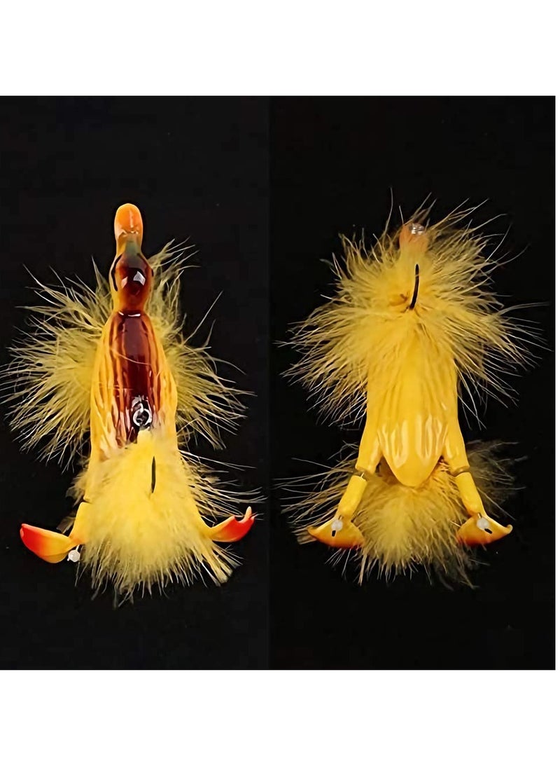 SYOSI Duck Topwater Fishing bait Lure, Yellow Duckling Floating Artificial Bait Plopping and Splashing Feet Hard Fishing Tackle for sea and freshwater fishing  - Image 5