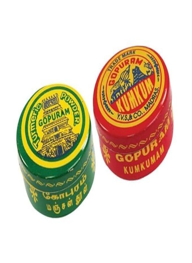 GOPURAM Kumkum and Turmeric Powder THAMBOOLAM Set (2G) TIN Gift Combo pack (100pc Kumkum + 100pc Turmeric) - Pack of 200 Pieces - Image 4