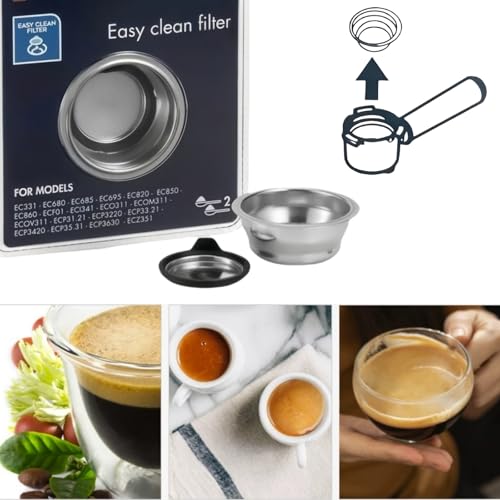 cdipkif 2 -Cup Easy Clean Filter 5513281001_SML Compatible with De'Longhi Replaces EC331 EC680 EC685 EC695 EC820 EC850 EC860 ECF01 ECO311 ECP3220 ECP3420 ECP35 ECP3630 ECZ351 Espresso Machines Filter - Image 4