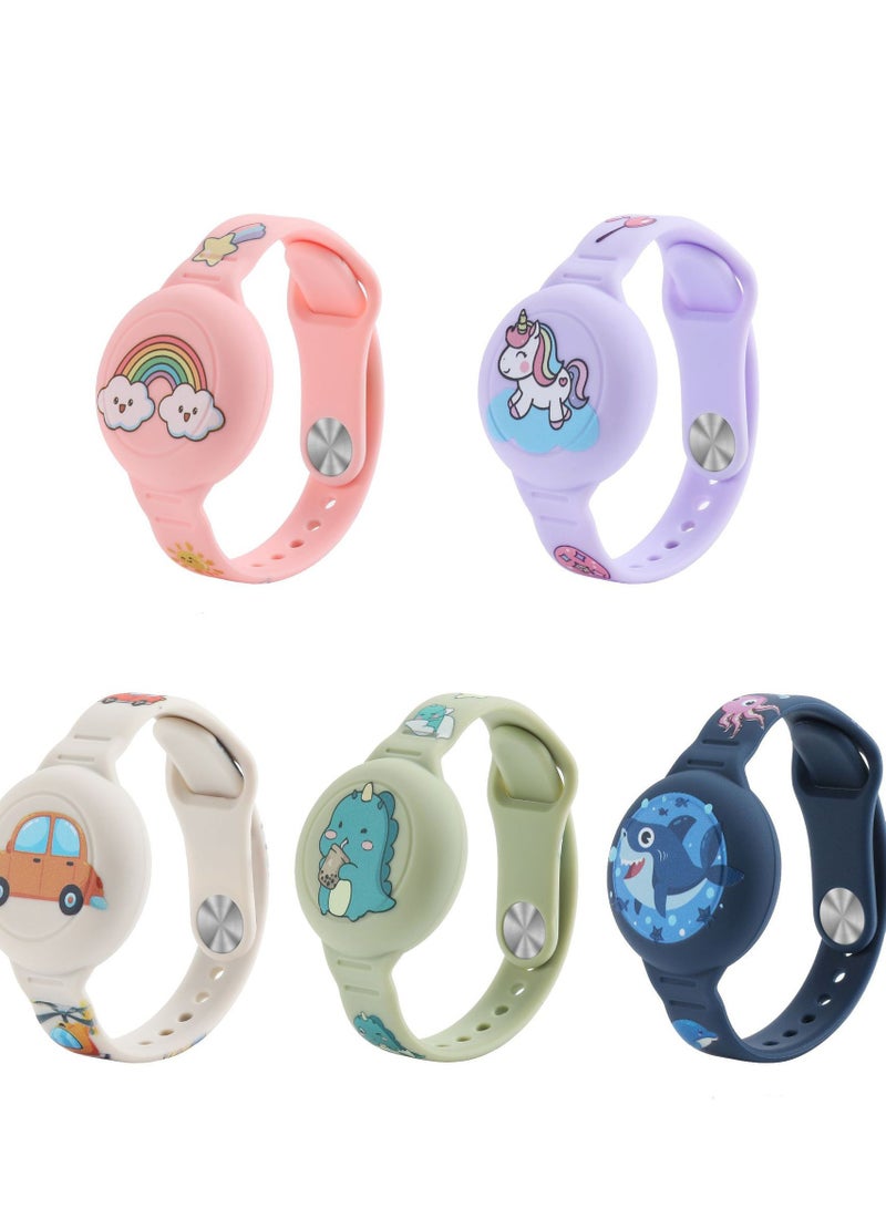 Innoshine Adjustable airtag bracelet for kids silicone carton airtag case Anti-Lost Hidden Airtag Wristband Accessories for Child  - Image 4