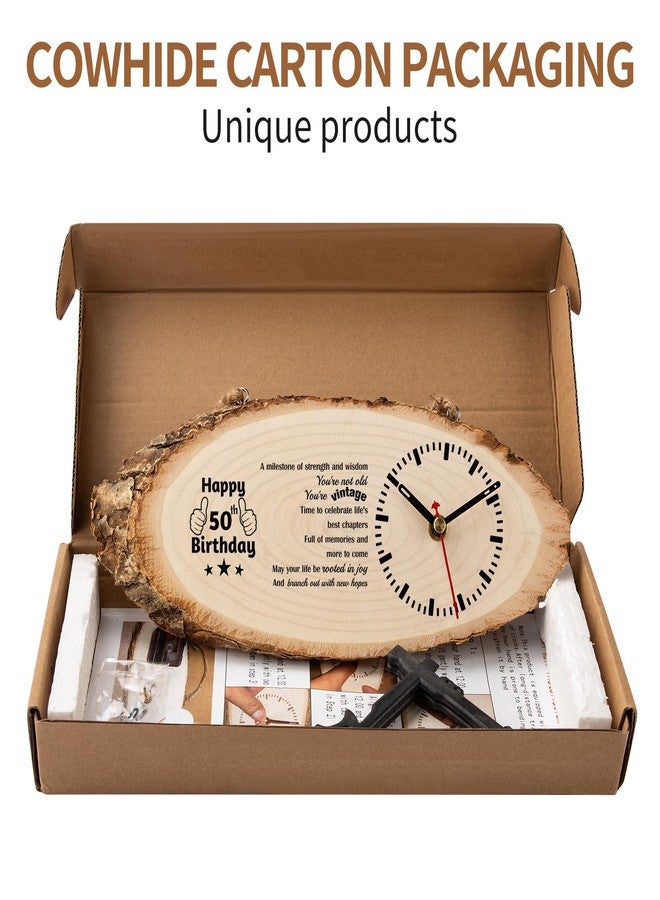 BeauGift 50th Birthday Gifts for Him Men, You are Vintage Wooden Clock Decorations for Men, 50th Happy Birthday Gift Ideas for Husband Uncle Brother Grandpa - Image 4