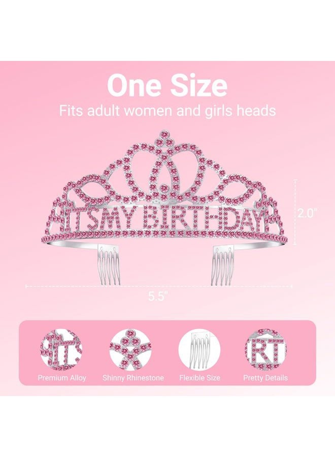 Papoopy Birthday Tiara and Crown with Sash for Women and Girls - Image 2