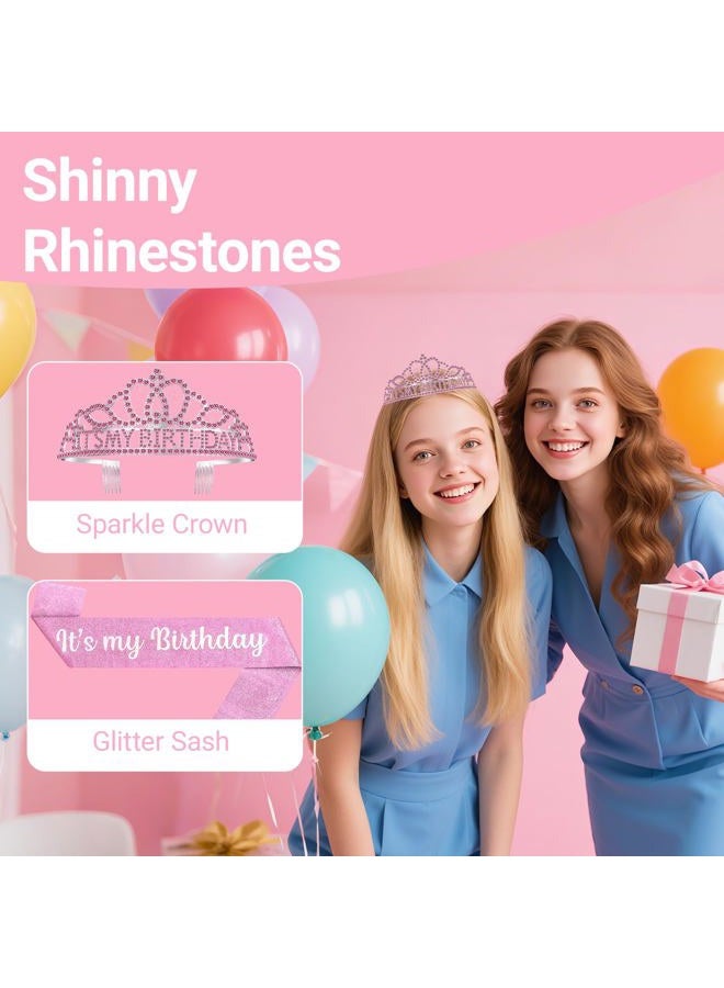 Papoopy Birthday Tiara and Crown with Sash for Women and Girls - Image 5