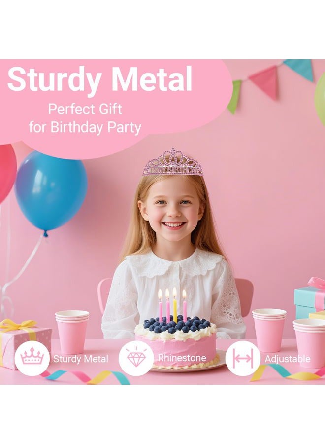 Papoopy Birthday Tiara and Crown with Sash for Women and Girls - Image 3