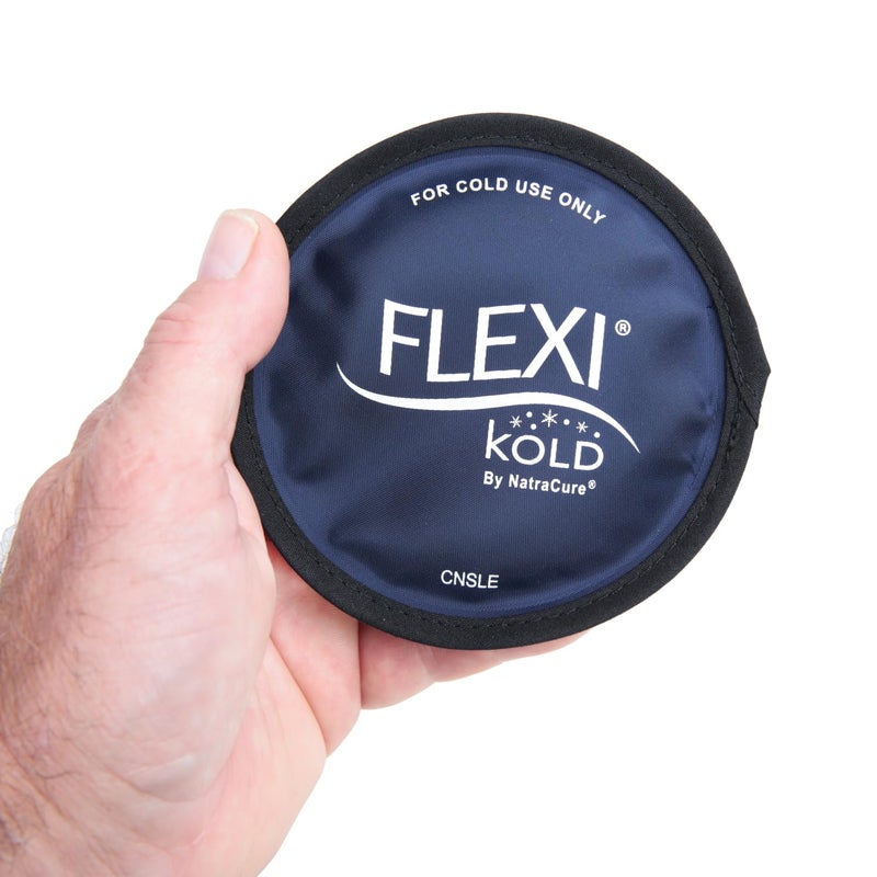 FlexiKold Gel Ice Pack Circles wStraps 4 Pack Small Ice Packs Reusable Ice Pack for Injuries Ice Packs Reusable Breastfeeding Wisdom Teeth Sinus Headaches 6304STRAP4PK by NatraCure